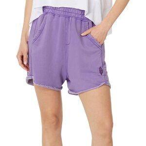 NEW FREE PEOPLE FP MOVEMENT SUPER BERRY PURPLE ALL STAR LOGO SHORTS SZ M